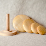 Set of a Hat Block Stand and 4 Pillbox Hat Blocks - 17cm -13cm - 10cm - 8cm diameter