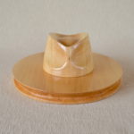 Fedora Hat Block Set F31 - Optional presser - Wooden Hat Block Set with Flat Brim