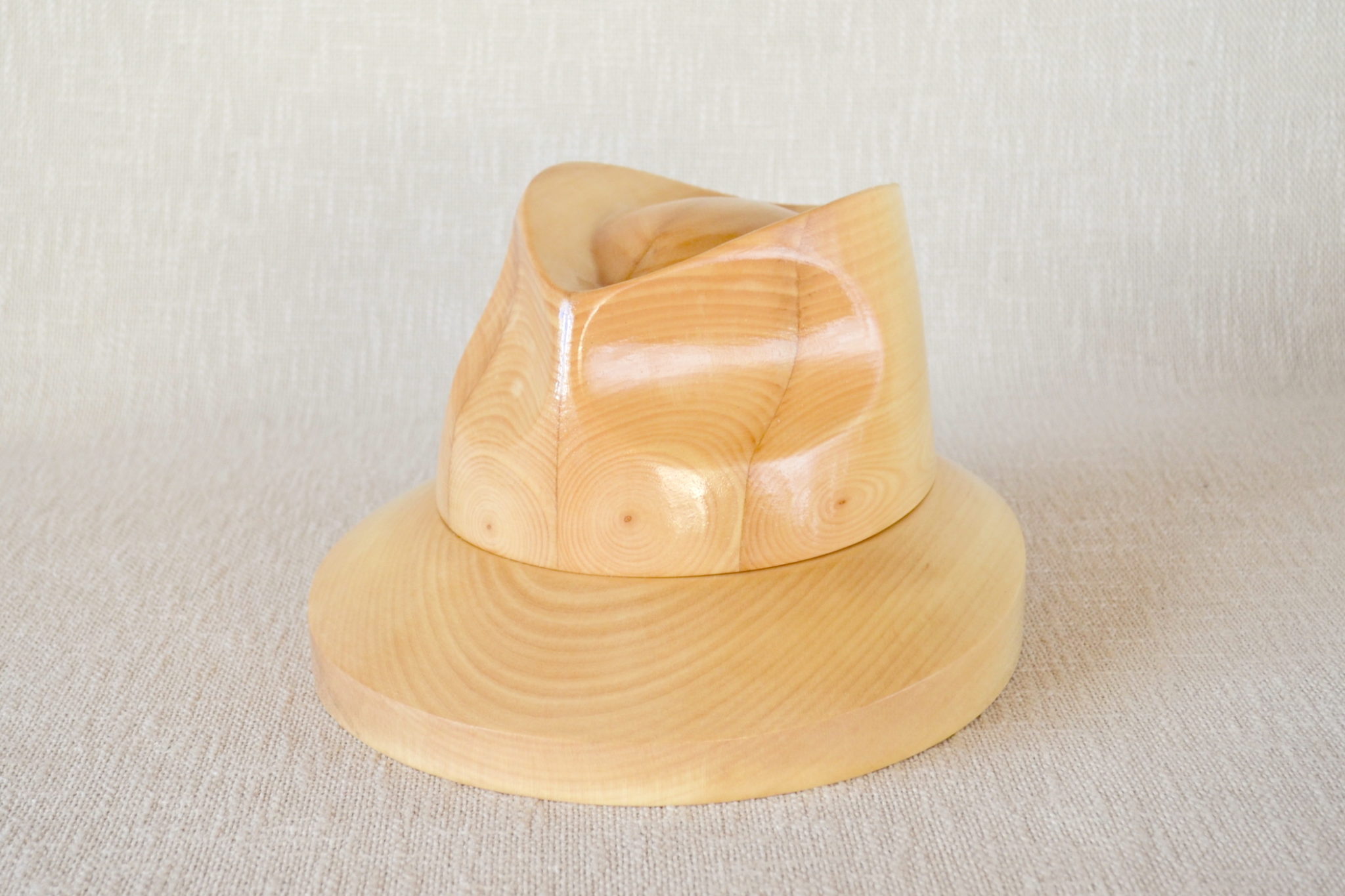 Wooden Fedora Hat Block with Flip Brim Set F34 Optional presser