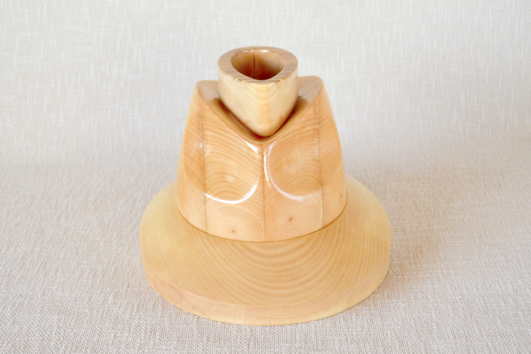 Wooden Fedora Hat Block with Flip Brim Set F34