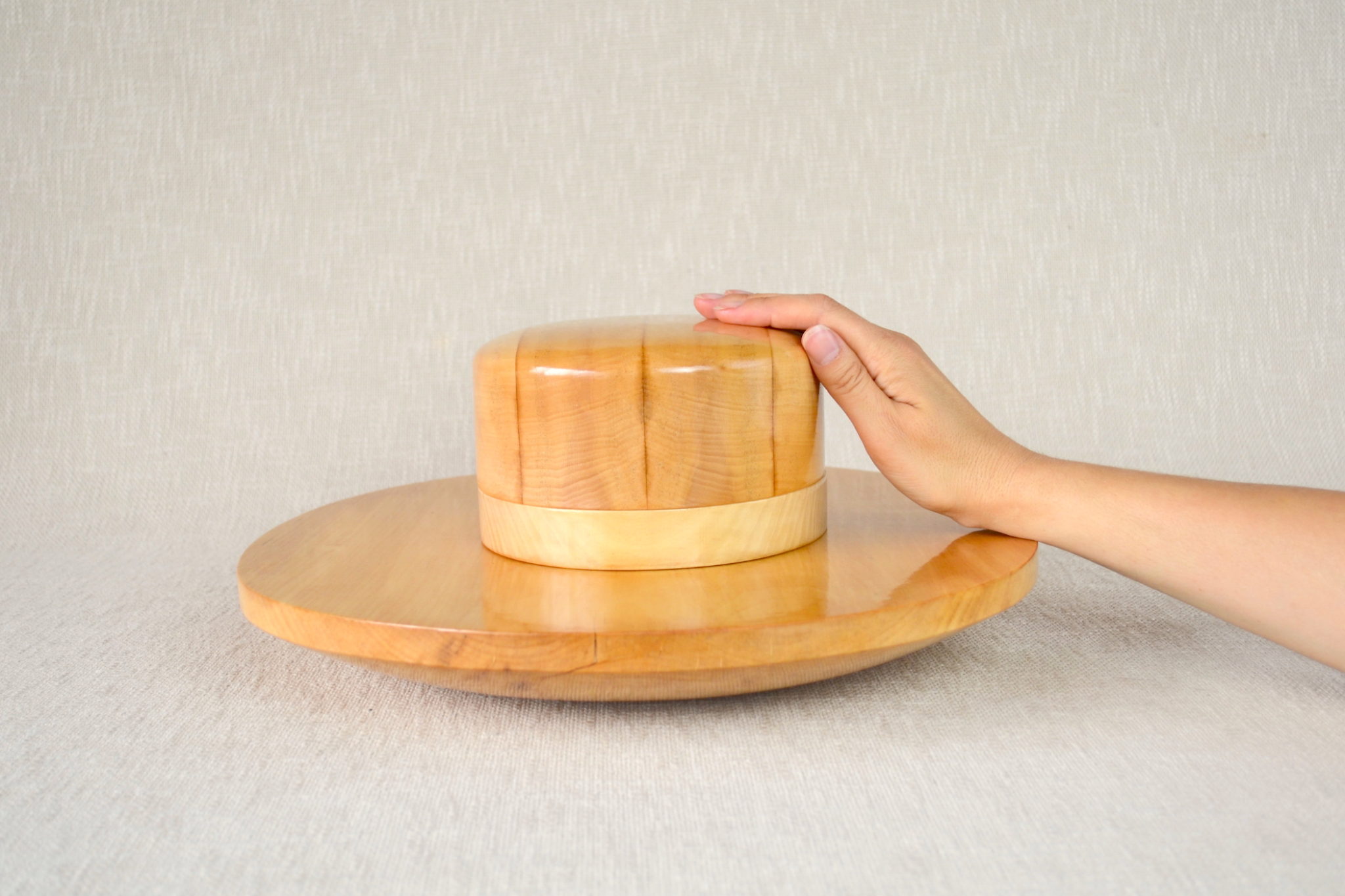 Wooden Fedora Hat Block with Flip Brim Set F34